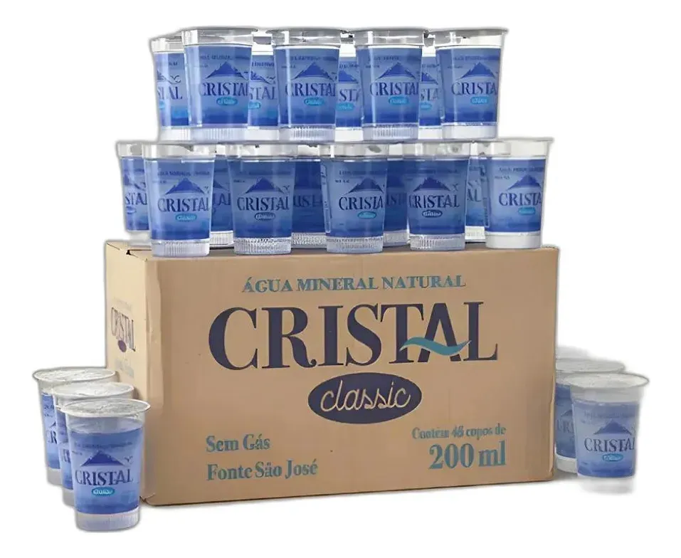 Água Crystal copo 200ml caixa com 48 unidades
